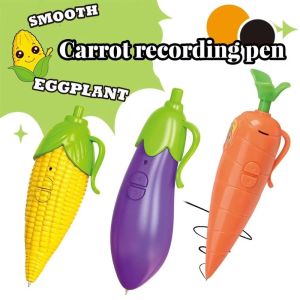 CRUSHES Eggplant/Corn Carrot Voice Recorder Write Graffiti Simulation Kids Recording Pens Gifts Ballpoint Pen
