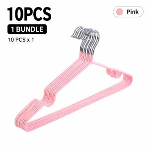 10PCS/Lot Stainless Steel Clothes Hanger Non-Slip Shoulder Groove Heavy Duty Drying Hangers