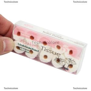 [COD] Technicolore ม้วนกระดาษทิชชู่ขนาดเล็กสำหรับตกแต่งบ้านตุ๊กตาอุปกรณ์ตกแต่งห้องน้ำใน1 12