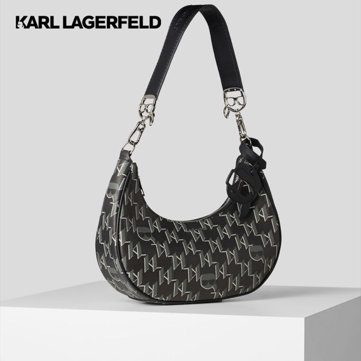 KARL LAGERFELD K/IKONIK MONOGRAM MOON SHOULDER BAG 230W3063 กระเป๋า