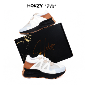 Sepatu Wanita Sneakers Sport HOKZY Yeona White Peach - Sepatu Sneaker Wanita Olahraga Running Gym Fitness- Womens Shoes