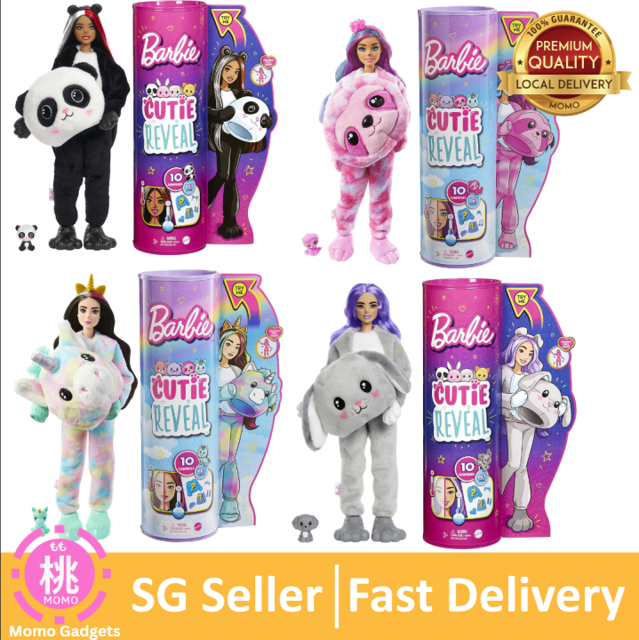 Barbie Cutie Reveal Doll with Puppy Plush Costume & 10 Surprises Including  Mini Pet & Color Change, Gift for Kids 3 Years & Older 