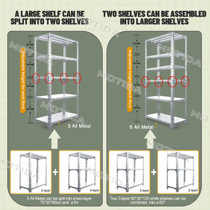 Oversize Rack 【Oversized 120*40*200】 Steel Rack Shelves 4/5/6-Layer Metal Rack ...