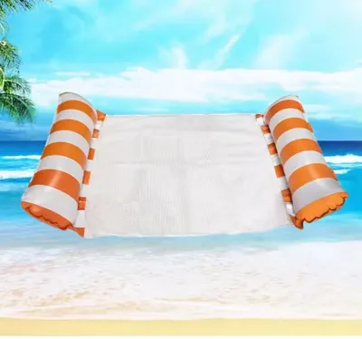 🅷🆆 Inflatable Mattress Water Float Hammock Swimming Pool Beach Accessories Pool Foldable Floating Sleeping Cushion Bed Chair Inflatable recliner floating bed water hammock pvc inflatable adult foldable backrest floating row