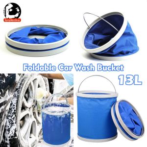Foldable Car Wash Bucket 13 Litres Multipurpose Bucket Pail Fishing Picnic Outdoors