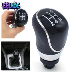 【EELHOE】 Black 5 Speed Manual Transmission Shift Knob Compatible With Ford Fiesta Focus C-Max S-Max Galaxy Kuga 2006-2013 PU Leather Gear [Auto Parts][funny day]