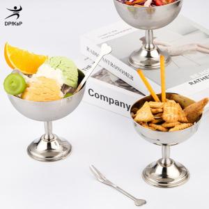 DP👓🧤🎾 304 thép không gỉ tráng miệng cốc bánh pudding sữa thạch Kem cốc bát salad Bát Tráng Miệng đĩa trái cây món ăn nhẹ