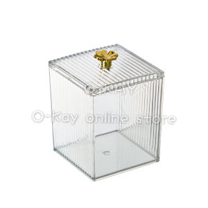 O-KAY Box Acrylic Akrilik / Box Wadah Kecil / Kotak Transparan / Organizer / Tempat Penyimpanan kapas cutton bud beauty blender Kuas Brush Alat Makeup Riasan Kosmetik
