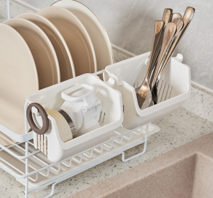 Japanese Kitchen Sink Rack – Drain Rack & Sponge Holder Space-Saving Kitchen & Bathroom Organizer