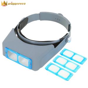 แว่นขยายแว่นขยายแบบพกพา2.5x 2x เรืองแสง1.5x สายนาฬิกาปรับได้3.5x สำหรับการอ่านอัญมณีอุปกรณ์ซ่อมนาฬิกา