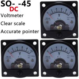 SO-45 DC Anlog Voltmeter 1V2V3V5V10V15V20V30V40V50V100V150V200V250V300V400V450V500V panel meter