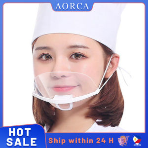 10Pcs Food Sanitary Mouth Mask Transparent Clear Anti Fog Shield Protection For Kitchen Restaurant With Adjustable Strap