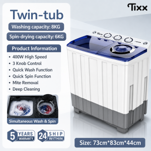 Tixx Washing Machine With Dryer Portable Mini Washing Machine Blue Light Sterilization Child Safety Lock