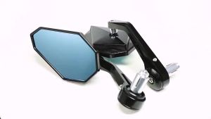 CNC Aluminum Black Motorcycle Bar End Mirrors Side 22MM 7/8" Handlebar Mirror Universal Rear View For Street Bike Cafe Racer For Yamaha  honda suzuki Universal