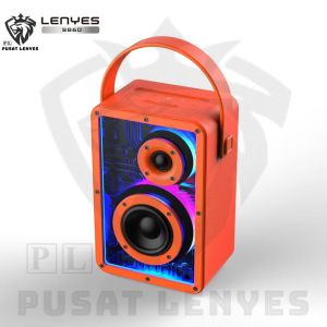 S860 - Speaker LENYES S-860 80W Wireless Speaker Bluetooth 5.3 Transparan Cyberpunk RGB Colorfull LED Light Portable TWS