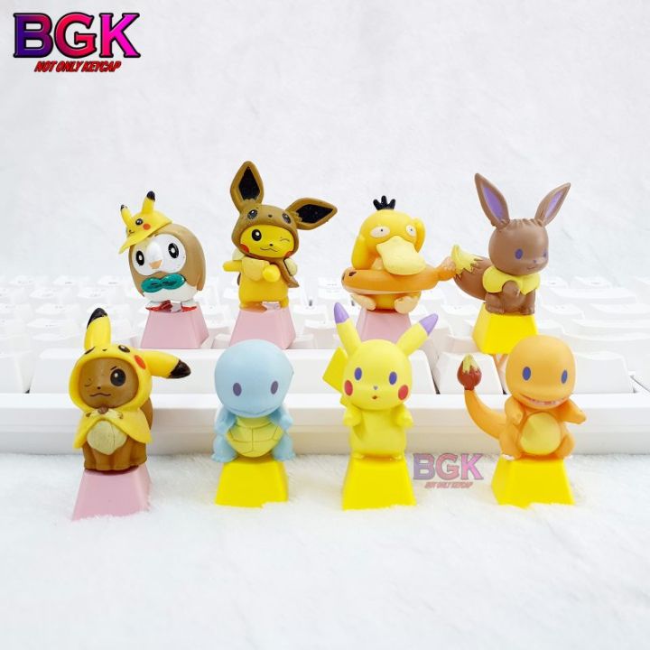 Keycap Nút Phím Cơ Chủ Đề PikaChu, Charmander, Bulbasaur, Squirtle, Eve ...