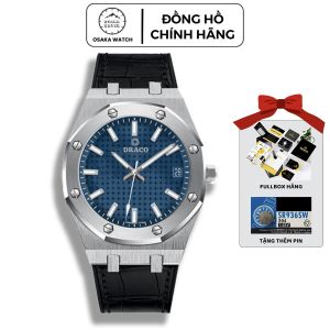 Đồng Hồ Nam DRACO D22-DR04 Revolution Chính Hãng Kính Sapphire Dây Da Chống Trầy Chống Nước Cao Cấp Fullbox - Xanh Dây Đen