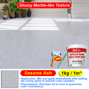 🔥800G With Tools🔥Epoxy Colored Sand Floor Paint Floor Epoxy Resin Flooring Imitation Marble High Gloss Wear-Resistant Rough Cement Floor Tiles Concrete for Household Colored Cement Waterproofing and Anti Slip Resin Colored Sand Floor Paint Stone Paint