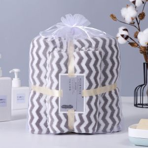 PrettyFamily Super absorbent Coral Fleece Bath Towel quick Drying Hairless Wipe towels student adult family Face towel geometric pattern stripe