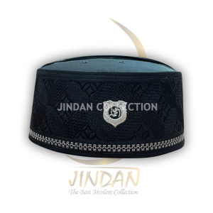 Songkok Assagofah Premium Tinggi 9cm Motif Polos Warna Light Black/Cacao