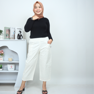 QUTBY- CELANA KULOT WANITA KOREAN CROP / CELANA KULOT CROPED KOREAN BAHAN KATUN TWILL TEBAL