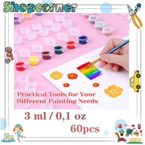 60pcs 3ml Empty Paint Strips Cangkir Cat Plastik Botol Penyimpanan Dan Kaleng