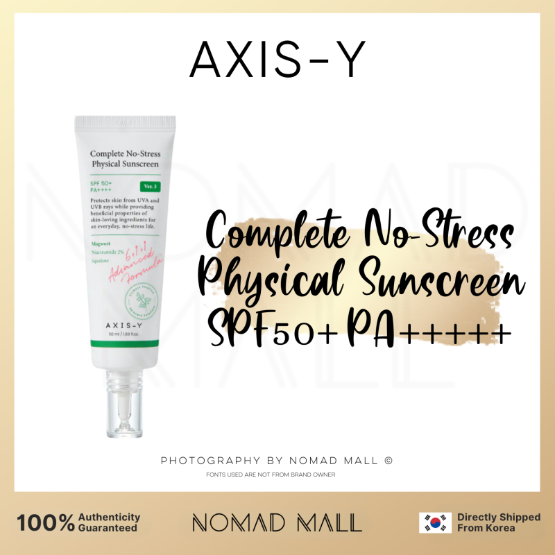 Ready Stock Axis Y Complete No-Stress fizikai fényvédő SPF50+ PA+++++ 50 ml_voghion.com