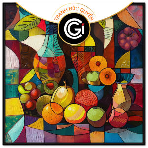 Tranh treo tường tranh dán tường tranh trừu tượng tĩnh vật trái cây tổng hợp tranh decor trang trí phong cách hiện đại in Canvas. CGI-363