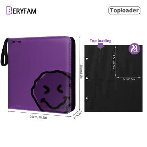 BERYFAM Toploader Binder Album Purple Photocard Binder 240Pocket for Toploader Sports Cards Blueberry Series