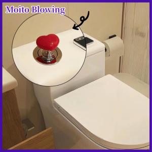 Moito 1 2Pcs Colorful Heart Shaped Toilet Press Button Water Tank Push Switch Nail Art Assistant Cabinet Door Drawer Handle