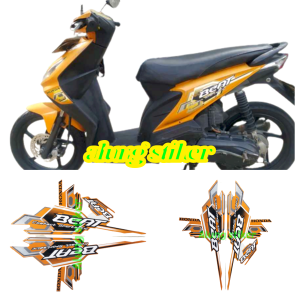 STIKER STRIPING LIS BODY MOTOR BEAT KARBU 2008 ORANGE 1SET STANDAR