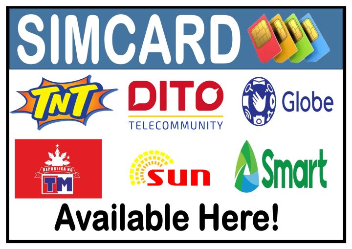 SIMCARD AVAILABLE HERE LAMINATED SIGNAGE (A4 SIZE)