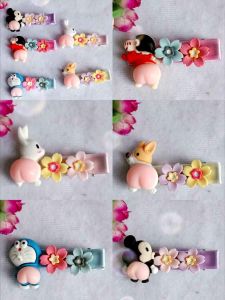 Ready Stock Fashion Kids 5cm Cute Cartoon Hair Clip Simple Flower Bangs Duck Clip Hair Accessories时尚可爱卡通压夹淡雅花朵留海发夹夹发饰头饰