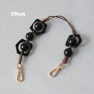 New Fashion Woman Bag Accessory Detachable Vintage Black Bead Chain Acrylic Bag Rope Straps Women Handbag Shoulder Handle Chain
