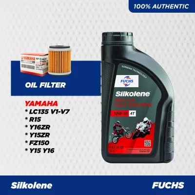 [WITH YAMAHA LC135 FILTER] FUCHS SILKOLENE PRO 4 XP 4T 10W40 10W50 15W50 ESTER Fully Synthetic Engine Oil (1L)