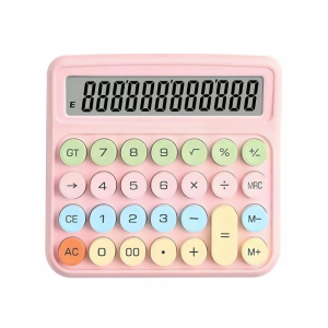เครื่องคิดเลขแบบพกพา จอใหญ่ ปุ่มใหญ่ พลาสติกแข็งแรง สีพาสเทล 12 หลัก ใช้งานง่าย