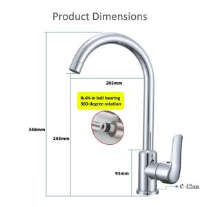 Chrome Plating 304 Stainless Steel Mixer Hot And Cold Sink Faucet Kitchen Faucet Water TapsFast shipping