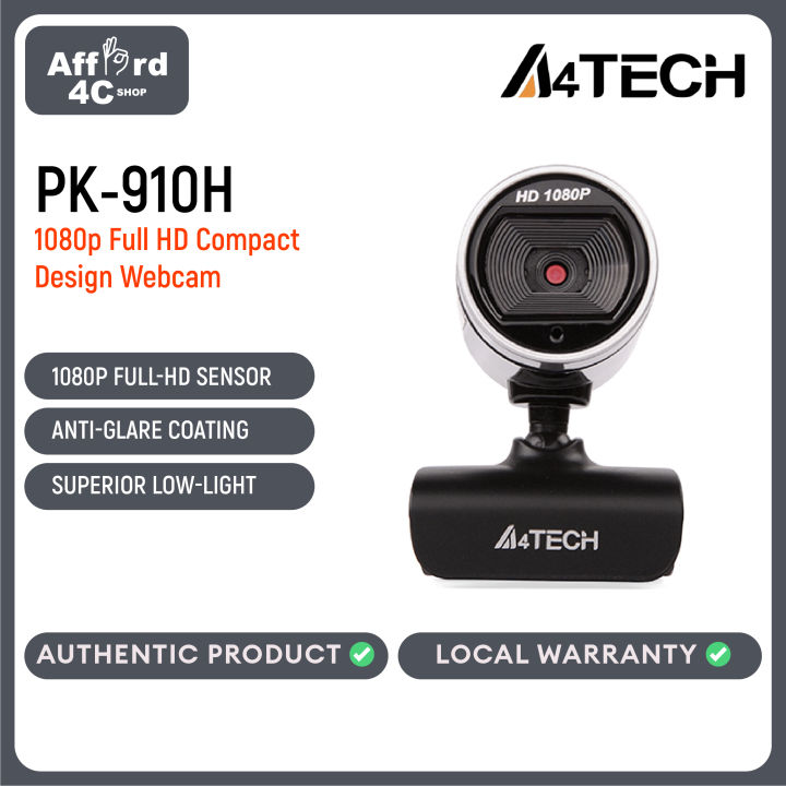A4Tech PK-910H 1080p Full-HD, Compact Design, Built-in Microphone Web ...