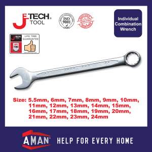 JETECH Combination Wrench Spanner Combination Spanner CRV Hand Tool Hardware Spana Soket Tahan Lasak 扳手 5.5mm - 24mm