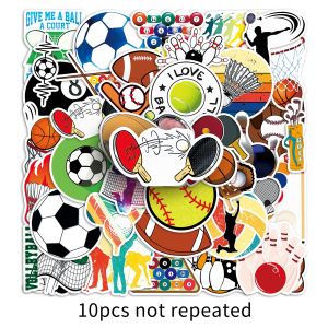 50Pcs Bóng nhãn dán trò chơi Bóng Đá Bóng Rổ nhãn dán PVC đồ trang trí sổ lưu bút Sketchbook Văn Phòng Phẩm đồ dùng học tập Cho Bé