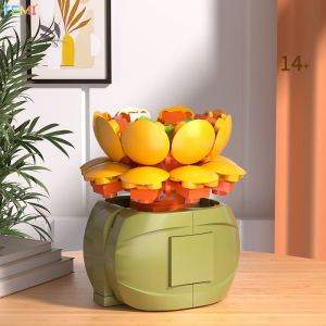 TEMI Mini Block Little Bonsai Series Flower Tree Dual Colour Building Brick DIY Model Collection Micro Brick Toys