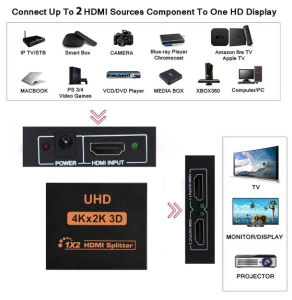 HDMI Switch 4K 4x1 Up to 3840X2160 30Hz Support HDMI 1.4b Support IR Remote Control Signal Amplification