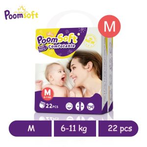 Poomsoft 4 Packs Baby Diapers Pants & Tape NB M L XL XXL XXXL XXXXL Disposable Diaper