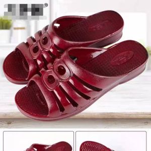 Not Free Shipping Dazhengqian 288 WomenS Oil-Soaked Anti-Slip Wedge Heel Red Oil-Soaked Elderly Slippers Wuchuan