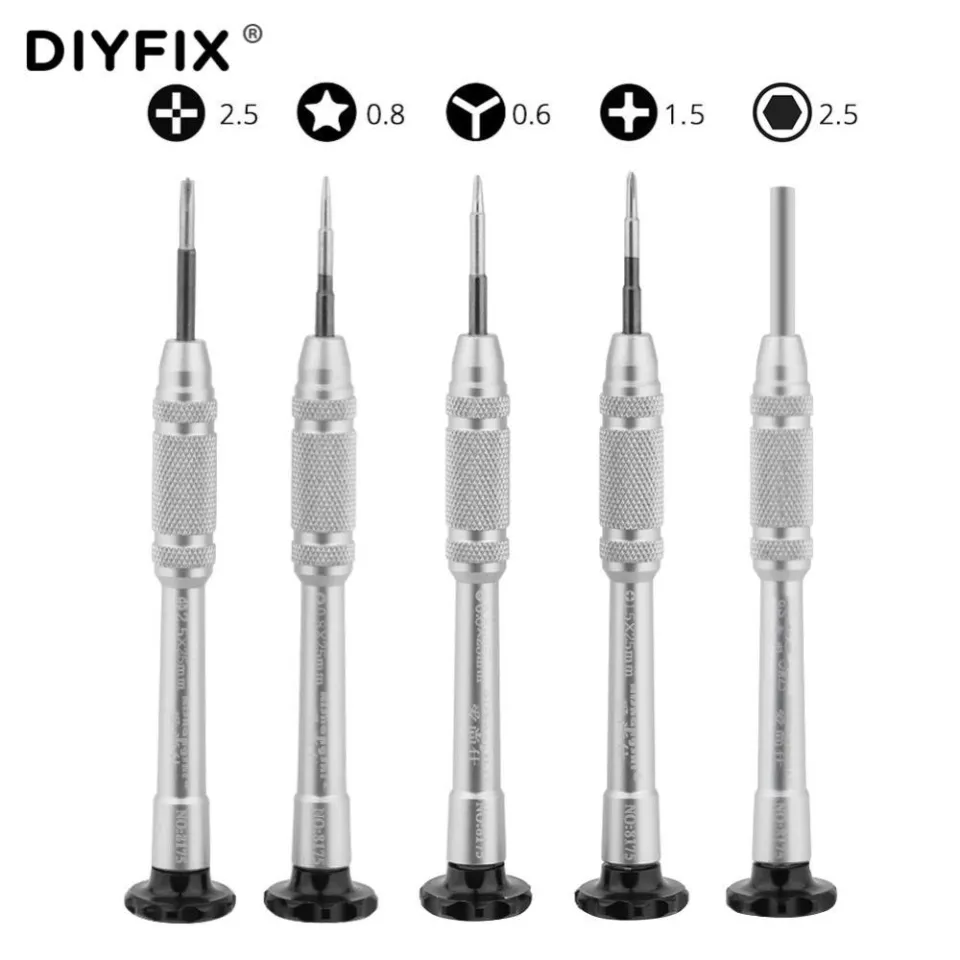 DIYFIX 5 in 1 Screwdriver Set for iPhone X for iPhone 8 7 6S 6 Repair Tools  Opening Disassemble Kit