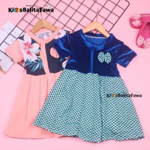 Dress Maudy uk 1-6 Tahun / baju Balita Cewek Harian Gaun Pesta Murah Dres Anak Perempuan