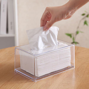 Acrylic Tissue Box Transparent Tissue Storage Holder Clear Rectangular Paper Box Bathroom Facial Napkin Box Holders