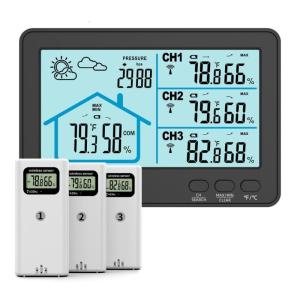 5 Inches Color Display Wireless Indoor Outdoor Thermometers Hygrometer With 100M Ranges Sensors and Weather Stations Features