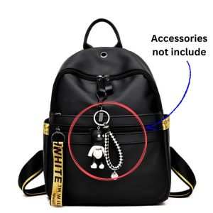 iFASHION 1688 READY STOCK Women Ladies Fashion Simple School Nylon Backpack Bag Wanita Beg Sekolah Murah Galas Tangan Bahu Hitam