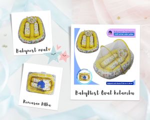Promo...!! Babynest oval kelambu bayi ( kasur kolam 2 guling 1 bantal peyang & 1 Kelambu)